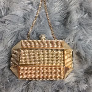 gold sparkle clutch crossbody